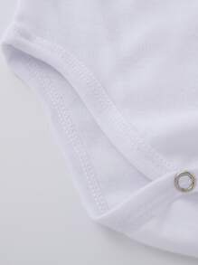 男嬰標語圖案按扣連體衣