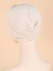 扭紋裝飾頭部包裹束髮帽，頭巾 - 米色 - 查看 2