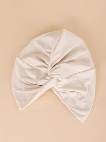 扭紋裝飾頭部包裹束髮帽，頭巾 - 米色 - 查看 3