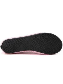 Athletic Elastic Water Shoes Socks With Letter Pattern, Slip-On To Wear, Aqua - Pink - View 3