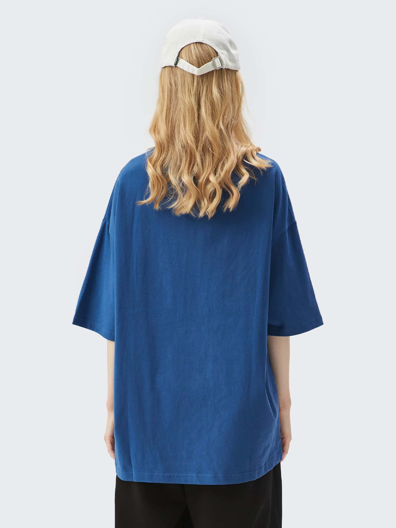 1pc Cartoon Drop Shoulder Tee - Blue - View 2