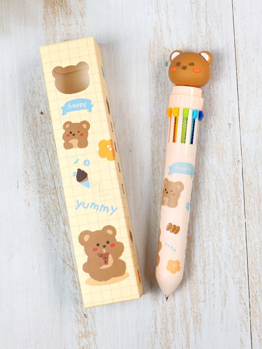 kabaxiong 1pc Cartoon Bear Decor Ballpoint Pen - Multicolor - View 1