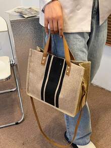 2入組雙色單肩手提包帶錢包，書包套裝適合畢業生、青少年女孩、大一、大二、大三和大四學生、大學和高中 - 彩色 - 查看 5