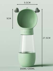 1pc 2 in 1 Multifunctional Pet Travel Water Bottle - Green - View 3