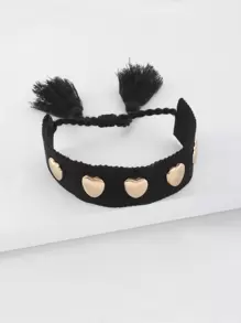 Vòng đeo tay trang trí hình trái tim & tua - Nhiều màu - Xem 1