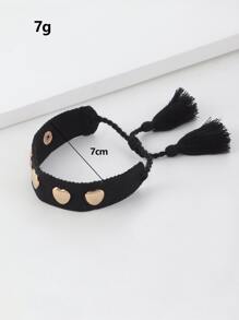 Vòng đeo tay trang trí hình trái tim & tua - Nhiều màu - Xem 5