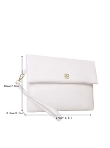 Square Bag Metal Decor Flap Square Bag, For Women, Rookies & White-Collar Workers,For Lady,For Female Lipsticks,For Dinner/Banquet,For Prom,For Wedding,For Party - White - View 3