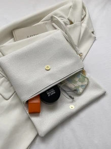 Square Bag Metal Decor Flap Square Bag, For Women, Rookies & White-Collar Workers,For Lady,For Female Lipsticks,For Dinner/Banquet,For Prom,For Wedding,For Party - White - View 8