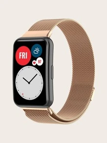 Milanese Watchband Compatible With Huawei Watch Fit - Rose Gold - View 2