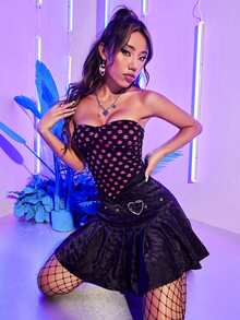 鏤空手帕下擺抹胸上衣 - 彩色 - 查看 6