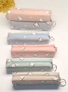 1 件卡通图案随机铅笔盒、返校、学校用品、铅笔袋、书包