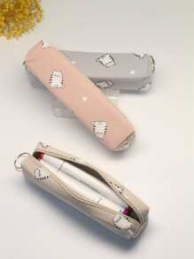 1 件卡通图案随机铅笔盒、返校、学校用品、铅笔袋、书包