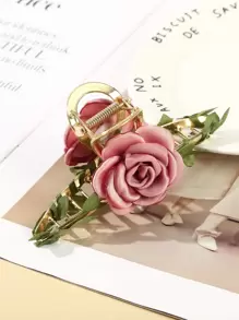 Kẹp tóc trang trí hoa phong cách Boho cho ngày Valentine, phụ kiện tóc, kẹp càng cua, kẹp hàm, kẹp cài tóc, phụ kiện đi biển mùa thu đông, kẹp tóc cho trang phục đi nghỉ mát, quà tặng Valentine cho nữ mùa hè - Hồng - Xem 2