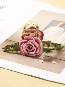 Kẹp tóc trang trí hoa phong cách Boho cho ngày Valentine, phụ kiện tóc, kẹp càng cua, kẹp hàm, kẹp cài tóc, phụ kiện đi biển mùa thu đông, kẹp tóc cho trang phục đi nghỉ mát, quà tặng Valentine cho nữ mùa hè - Hồng - Xem 3