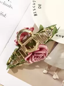 Kẹp tóc trang trí hoa phong cách Boho cho ngày Valentine, phụ kiện tóc, kẹp càng cua, kẹp hàm, kẹp cài tóc, phụ kiện đi biển mùa thu đông, kẹp tóc cho trang phục đi nghỉ mát, quà tặng Valentine cho nữ mùa hè - Hồng - Xem 5