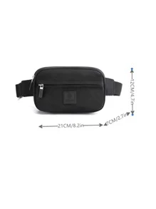 Không thấm nước, nhẹ, gói Fanny Pack trang trí chữ cái thông thường cho doanh nhân dành cho nữ tuổi teen Sinh viên đại học, tân binh và công nhân cổ trắng Hoàn hảo cho văn phòng, đại học, công việc, kinh doanh, đi làm - màu đen - Xem 3