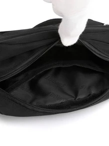 Không thấm nước, nhẹ, gói Fanny Pack trang trí chữ cái thông thường cho doanh nhân dành cho nữ tuổi teen Sinh viên đại học, tân binh và công nhân cổ trắng Hoàn hảo cho văn phòng, đại học, công việc, kinh doanh, đi làm - màu đen - Xem 6