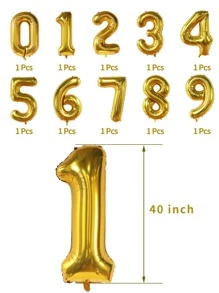 Mtrong Te 1 szt. 40-calowy balon w kształcie cyfry, Boże Narodzenie - Złoto - Zobacz 6