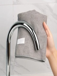 HYER KITCHEN 3 件装纯色清洁抹布，多功能灰色涤纶清洁毛巾，适用于家庭、厨房、浴室、家居、家居用品 - 灰色 - 查看 4