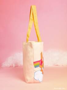 SHEIN X Care Bears Cartoon Bear Graphic Shoulder Tote Bag - Multicolor - View 7