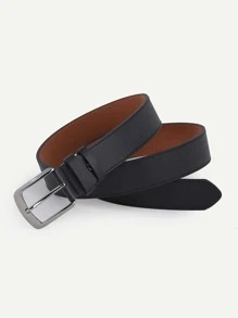 Men Plain Metal Buckle Belt Casual - Black - View 4