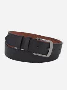 Men Plain Metal Buckle Belt Casual - Black - View 5