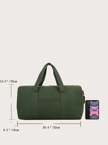 Bolso de lona minimalista de gran capacidad - Verde - Ver 7