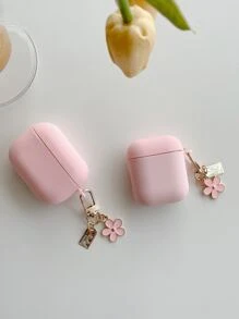 Pink Simple Flower Tpu Shockproof Case Cover For Earphones, Compatible With Apple Compatible With Airpods1/2 AirPods Pro - Pink - View 4