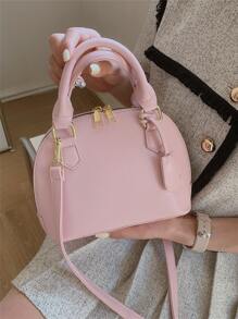 Túi đeo chéo Nữ màu trơn Có thể điều chỉnh được Đôi tay cầm Đúng mốt - Hồng - Xem 1