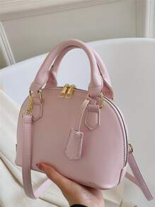 Túi đeo chéo Nữ màu trơn Có thể điều chỉnh được Đôi tay cầm Đúng mốt - Hồng - Xem 3