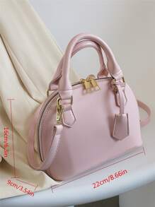 Túi đeo chéo Nữ màu trơn Có thể điều chỉnh được Đôi tay cầm Đúng mốt - Hồng - Xem 4