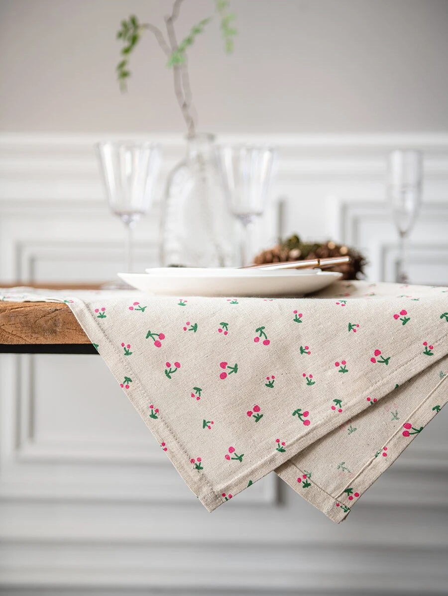 1pc Cherry Pattern Cloth Napkin - Multicolor - View 1