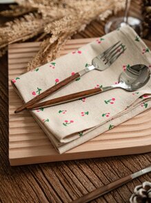1pc Cherry Pattern Cloth Napkin - Multicolor - View 2