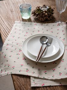1pc Cherry Pattern Cloth Napkin - Multicolor - View 6