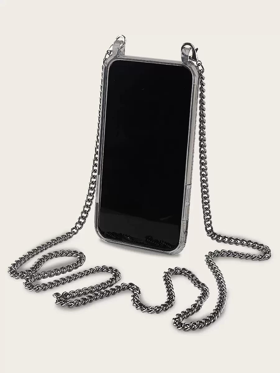 Clear Phone Case With Chain Hand Strap Compatible With IPhone 11,IPhone 13,IPhone 14 Pro Max