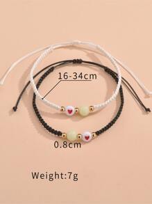 2 cái cặp đôi phát sáng trong vòng đeo tay trang trí hạt tối - Xem 5