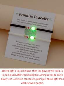 2 cái cặp đôi phát sáng trong vòng đeo tay trang trí hạt tối - Xem 7