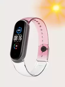 Dây đeo đồng hồ trong suốt đổi màu tương thích với Xiaomi - Hồng - Xem 1