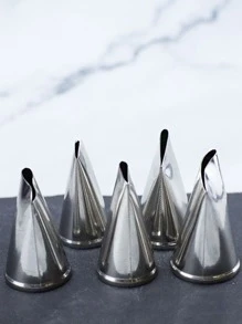 9pcs/set Piping Tip And Scissors, Cream Flower Maker Tool For Baking - Silver - View 3