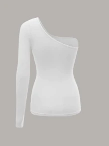 Yang L McDonald One Shoulder Watermelon & Figure Graphic Tee - White - View 2