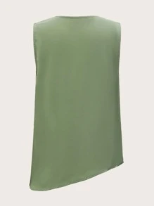 KES Top De Tirantes Con Cuello Cruzado Y Hombros Fruncidos - verde menta - Ver 2