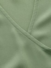 KES Top De Tirantes Con Cuello Cruzado Y Hombros Fruncidos - verde menta - Ver 4