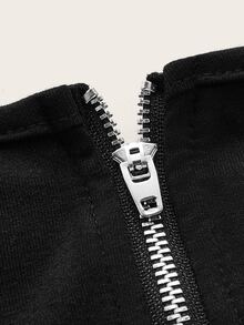 Elle Rebel Contrast Guipure Lace Drawstring Waist Jumpsuit - Black - View 4