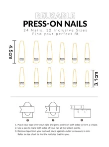 Instantly Upgrade Your Look with 24pcs Nude Color False Nails Matte XXL Long Coffin Nail Tips Detachable Press on Nails DIY Manicure for Women - Multicolor - View 3