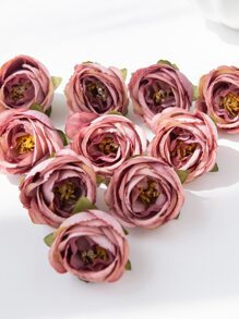 10/30个仿真玫瑰花头及花苞DIY套装，适用于蛋糕装饰、花环制作、节日及生日派对装饰、新娘腕花、插花、家居装饰、花园装饰、情人节及新年礼物 - 彩色 - 查看 4