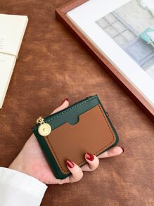 Two Tone Zipper Card Holder Lightweight Portable,Credit Card,ID Card White-Collar Workers,For Female,For Women Holiday,For Anniversary,For Birthday Gift Gift, Accessories, Gift - Multicolor - View 1