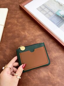 Two Tone Zipper Card Holder Lightweight Portable,Credit Card,ID Card White-Collar Workers,For Female,For Women Holiday,For Anniversary,For Birthday Gift Gift, Accessories, Gift - Multicolor - View 2