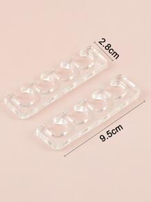 klimonla 2 piezas Separador de dedos de silicona, Suministros para uñas, Herramientas para uñas, Herramientas de arte de uñas, De vuelta a la escuela, Uñas, Herramientas para uñas postizas - transparente - Ver 3