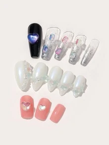 1 pieza Decoración de uñas tipo de mezcla con diamante de imitación - Multicolor - Ver 3