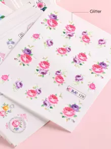 FULL BEAUTY 55张花朵图案美甲水贴纸 DIY美甲饰品 美甲宝石 美甲用品 美甲 - 彩色 - 查看 3